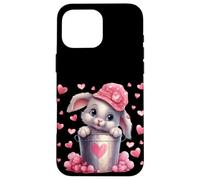 Cute Bunny in Valentines Basket Hearts for Rabbit Mom Coque pour iPhone 16 Pro Max