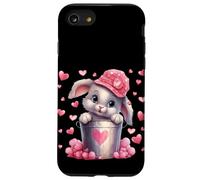 Cute Bunny in Valentines Basket Hearts for Rabbit Mom Coque pour iPhone SE (2020) / 7/8