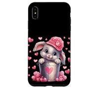 Cute Bunny in Valentines Basket Hearts for Rabbit Mom Coque pour iPhone XS Max
