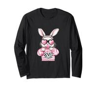 Cute Bunny Rabbit with Bubblegum Heart Sunglasses Manche Longue