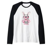 Cute Bunny Rabbit with Bubblegum Heart Sunglasses Manche Raglan