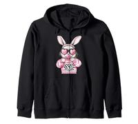 Cute Bunny Rabbit with Bubblegum Heart Sunglasses Sweat à Capuche