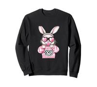 Cute Bunny Rabbit with Bubblegum Heart Sunglasses Sweatshirt