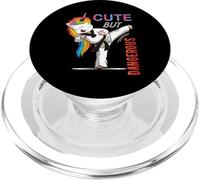 Cute But Dangerous Karate Taekwondo Girl Funny Martial Art PopSockets PopGrip pour MagSafe