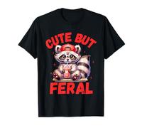 Cute But Feral Funny Raccoon Sunglasses Boys Kids T-Shirt