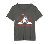 Cute But Psycho Inscription en Anglais « Crazy » T-Shirt, Femme Grandes Tailles, Asphalte, 2X