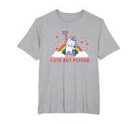 Cute But Psycho Inscription en Anglais « Crazy » T-Shirt, Homme Grandes Tailles, Gris Chiné, 3X Tall