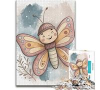 Cute Butterfly Character in Winter Attire Puzzle en Bois, 1000 pièces