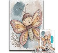 Cute Butterfly Character in Winter Attire Puzzle en Bois, 500 pièces