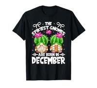 Cute Cactus Birthday Gnomes for Mom Who are Born in December T-Shirt