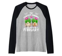 Cute Cactus Birthday Gnomes for Women Who Born in February Manche Raglan