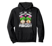 Cute Cactus Birthday Gnomes for Women Who Born in February Sweat à Capuche