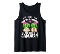 Cute Cactus Birthday Gnomes for Women Who Born in January Débardeur