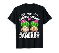 Cute Cactus Birthday Gnomes for Women Who Born in January T-Shirt