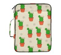 Cute Cactus Pots Heavy Duty with Removable 3-Ring Ringboard Notebook Case 7-Pocket Binder Portfolio Case with Binder Pencil Pouch for Project Contrats