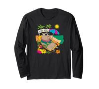 Cute Capybara Beach Float Summer Rodent Manche Longue