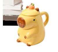 Cute Capybara Coffee Cup - Tasse en forme d'animal 3D avec poignée arrondie | Boissons de dessins animés non glissants drôles pour boissons chaudes comme bureau de cacao de thé