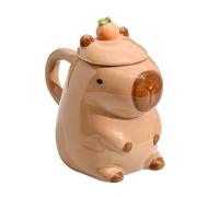 Cute Capybara Coffee Cup - Tasse en forme d'animal 3D avec poignée arrondie | Boissons de dessins animés non glissants drôles pour boissons chaudes comme bureau de cacao de thé