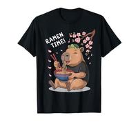 Cute Capybara Eating Ramen Noodles Funny Japanese Anime T-Shirt