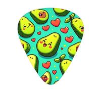 Cute-Cartoon-Avocado Lot de 12 médiators de guitare avec 3 épaisseurs et boîte de rangement, médiators en ABS pour guitare basse électrique