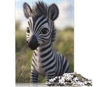 Cute Cartoon Baby Zebra Puzzle 1000 Pieces Cadeau Unique Jeu Éducatif Défi Jouet À De Qualité Supérieure Peinture Art pour Adultes Et Enfants 1000pcs (75x50cm)
