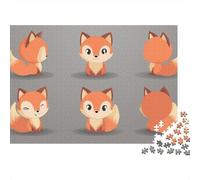 Cute Cartoon Fox Character Puzzle 1000 Pieces Cadeau Unique Jeu Éducatif Défi Jouet À De Qualité Supérieure Peinture Art pour Adultes Enfants 38x26cm/1000pcs