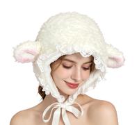 Cute Cartoon Hat For Girls, Warm Cosplay Party Cap With Chin Strap