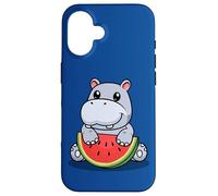 Cute Cartoon Kawaii Womens Girls Watermelon Hippo Lover Coque pour iPhone 16