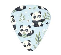 Cute-Cartoon-Panda-Bear Lot de 12 médiators avec 3 épaisseurs et boîte de rangement, médiators en ABS pour guitare basse électrique