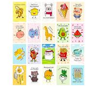 Cute Cartoon Postcards Set, Kids Humorous Greeting Cards, Kid Postcards 20X Character Card Patterns Design Party Supplies For Family Boy Girls Child Students Teacher Classroom Mailer Stationery Pack