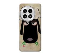 Cute Cartoon Unsleep Black Sheep Etui Coque Housse pour OnePlus 13