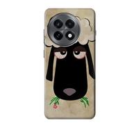 Cute Cartoon Unsleep Black Sheep Etui Coque Housse pour OnePlus 13R
