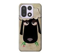 Cute Cartoon Unsleep Black Sheep Etui Coque Housse pour OnePlus 15