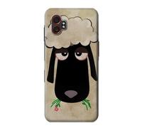 Cute Cartoon Unsleep Black Sheep Etui Coque Housse pour Samsung Galaxy XCover7 Pro
