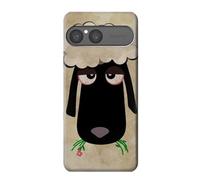 Cute Cartoon Unsleep Black Sheep Etui Coque Housse pour Sony Xperia 10 VII