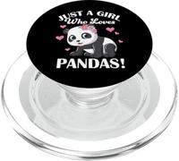 Cute Cartoon Womens Kids Just A Girl Who Loves Pandas PopSockets PopGrip pour MagSafe
