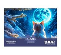Cute Cat 1000 Piece Jigsaw Pet Puzzle, Educational Puzzle for Kids and Adults, Cognitive Development Family Leisure Toy 70x50cm/1000pcs