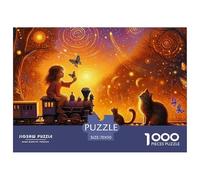 Cute Cat 1000 Pieces Educational Jigsaw Pet Puzzle - Brain Booster for Adults Children, Stress Relief Interactive Toy 70x50cm/1000pcs