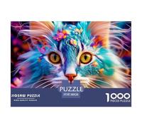 Cute Cat 1000 Pieces Evening Leisure Jigsaw Pet Puzzle, Educational for Kids Adults, Cozy UK Family Time & Brain Training 38x26cm/1000pcs