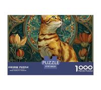 Cute Cat 1000 Pieces Jigsaw Pet Puzzle for Adults and Children, Educational Brain Training Game, Family Bonding Indoor Activity 38x26cm/1000pcs