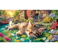 Cute-Cat 1000 pièces Papier recyclé Puzzle Jeu Stimulant Cadeau Amusant & Activité Maison pour Adultes et Enfants de 12+ Ans 38x52/1000 pièces
