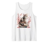 Cute Cat and Book Lover Graphic for Women Who Loves Reading Débardeur