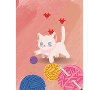 Cute cat and yarn: Cute cat pattern playing with yarn. Inside is lined paper.