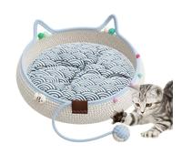 Cute Cat Bed - Interactive Scratchable Nest, Round Pet Sleeping Basket | Handwoven Cotton Rope Construction | Home Bedroom Living Room Sofa Use, Interactive Play Ball Scratching Pet Sleeping Nest Pl