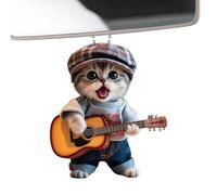 Cute Cat Car Pendant, 2D Acrylic Animal Charm, Rearview Mirror Decor with Lightweight Design, Hanging Ornament Accessory, Auto Interior with Cartoon Style, Vehicle Decoration for Travel Home