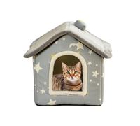 Cute Cat Cave - Washable Kitten Bed | 40x35x32cm Cat Tent with Anti Skid Base Bottom, Soft Cotton Cloth Pet Bed, Pet Shelter Sleeping House, Cave Cushion for Indoor Animal Rest