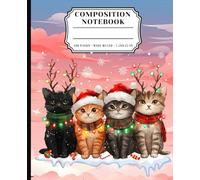 Cute Cat Christmas Lights Notebook: Holiday Reindeer Journal for Kitten Fans, Friends & Family Gifts