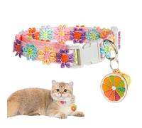 Cute Cat Collar Lace Embroidery Set, Soft Adjustable Bell Collar Lead, for Pet Use Purpose, Fabric Safe Build Material, Summer Outdoor Cat Accessory Daily Home Travel Garden Use