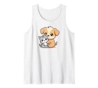 Cute Cat Dog Pet Friendship Friends Débardeur