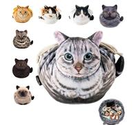 Cute Cat Drawstring Makeup Bag,Cat Cosmetic Toiletry Travel Purse,Lay Flat Makeup Bag Gifts for Feline Lovers